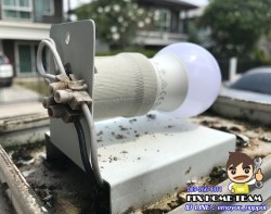 ตรวจเช็ตแก้ไขขั้วชุดไฟกริ่งเสารั้วหน้าบ้าน