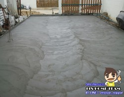 งานเทคอนกรีต ลาดจอดรถข้างบ้าน