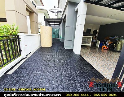 รับงานปูกระเบื้องพื้นโรงรถ